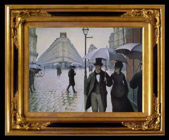 framed  Gustave Caillebotte Rainy day in Paris, Ta010